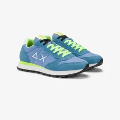 Outlet Sneaker Tom Fluo in nylon e suede avio Uomo Scarpe|Uomo