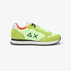 Outlet Sneaker Tom in nylon e suede giallo fluo Uomo Scarpe|Uomo