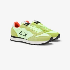 Outlet Sneaker Tom in nylon e suede giallo fluo Uomo Scarpe|Uomo