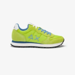 New Sneaker Tom in nylon e suede giallo lime Uomo Scarpe|Uomo