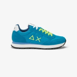 Fashion Sneaker Tom in nylon e suede ottanio chiaro Uomo Scarpe|Uomo