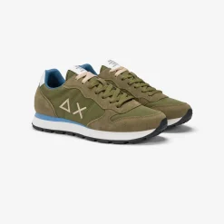 Hot Sneaker Tom in nylon e suede verde militare Uomo Scarpe|Uomo