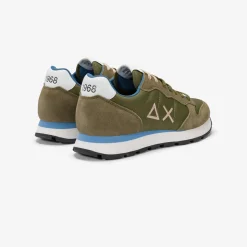 Hot Sneaker Tom in nylon e suede verde militare Uomo Scarpe|Uomo