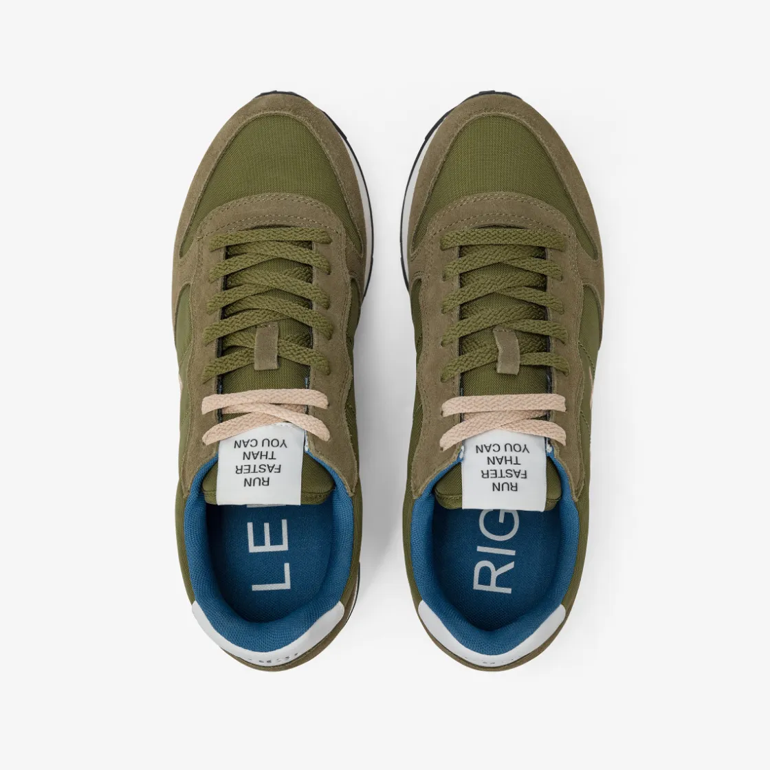 Hot Sneaker Tom in nylon e suede verde militare Uomo Scarpe|Uomo