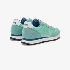 Outlet Sneaker Tom in nylon e suede verde acqua Uomo Scarpe|Uomo