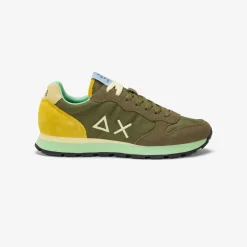 Sale Sneaker Tom Multicolor in nylone e suede verde militare Uomo Scarpe|Uomo