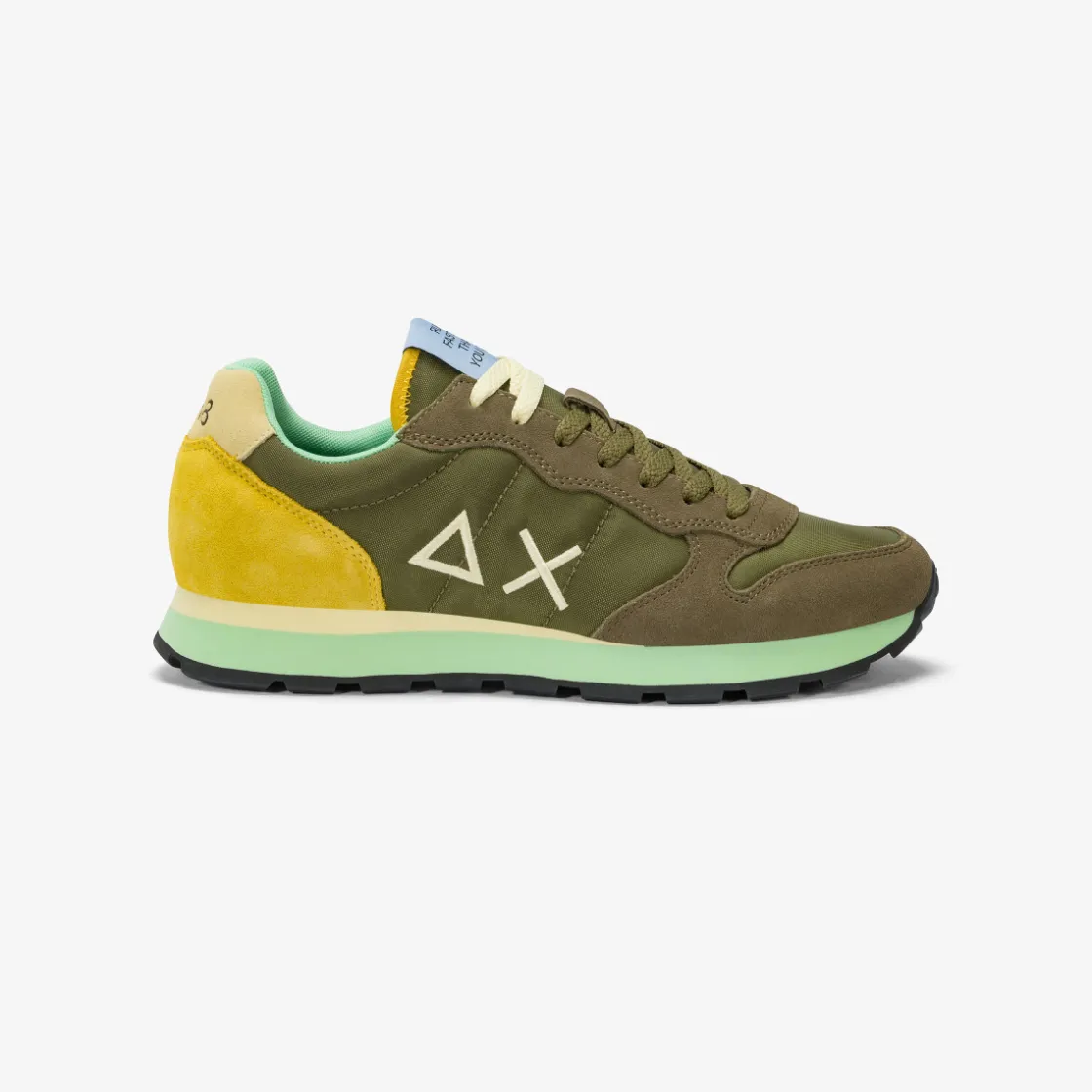 Sale Sneaker Tom Multicolor in nylone e suede verde militare Uomo Scarpe|Uomo