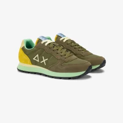Sale Sneaker Tom Multicolor in nylone e suede verde militare Uomo Scarpe|Uomo