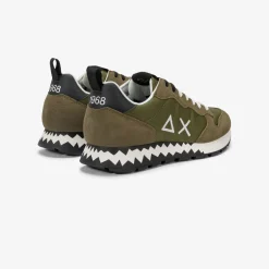 Outlet Sneaker Tom Snake in nylon e suede verde militare Uomo Scarpe|Uomo