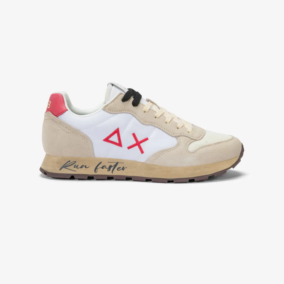 Sale Sneaker Tom Vintage in nylon e suede bianco panna e rosso Uomo Scarpe|Uomo