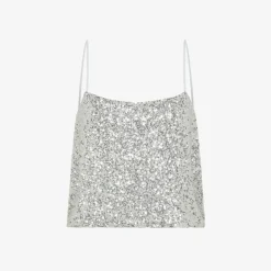Discount Top con paillettes argento Donna T-Shirts|Beachwear Donna