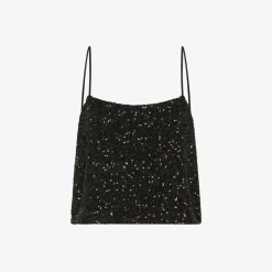 Online Top con paillettes nero Donna T-Shirts|Beachwear Donna