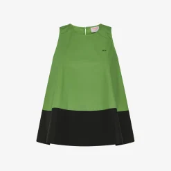 Best Top in cotone verde oliva e nero Donna Camicie