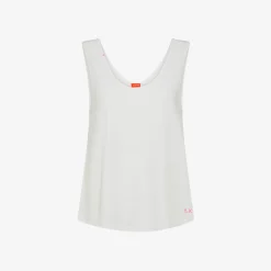 Best Top in jersey di cotone bianco panna Donna Beachwear Donna