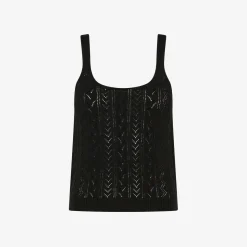 Discount Top in maglia di cotone nero Donna Maglie