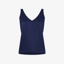 Sale Top in twill di cotone blu navy Donna Camicie