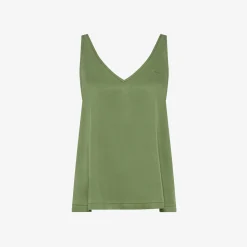 Clearance Top in twill di cotone verde salvia Donna Camicie