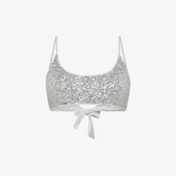 Outlet Top mare con paillettes argento Donna Costumi Donna