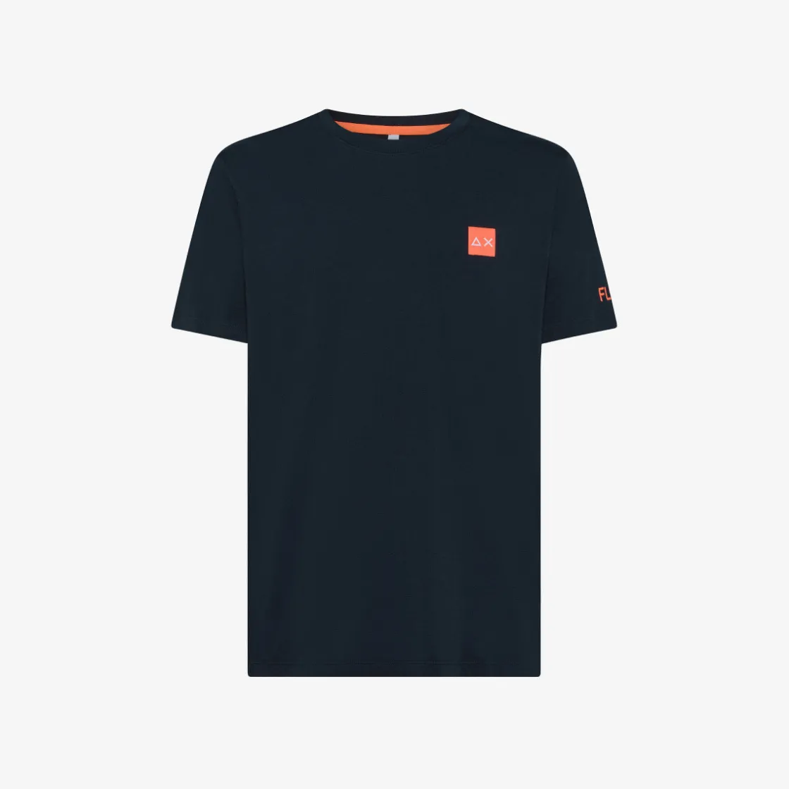 Clearance T-shirt blu navy con patch fluo Uomo T-Shirts