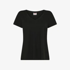 Best T-shirt con scollo a V in cotone nero Donna T-Shirts
