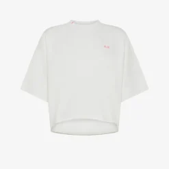 New T-shirt cropped in felpa bianca panna Donna Felpe|Beachwear Donna