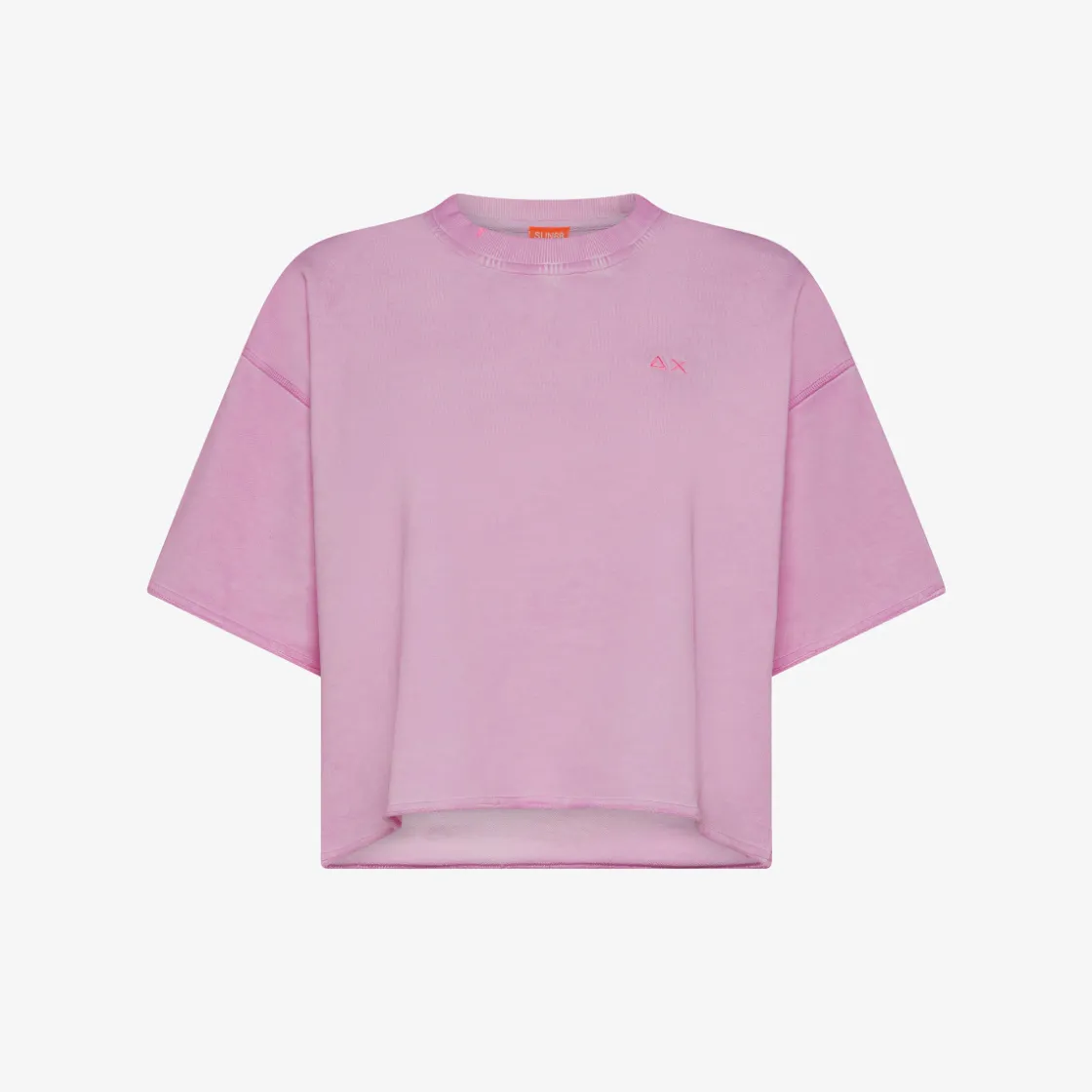 Online T-shirt cropped in felpa geranio Donna Felpe|Beachwear Donna