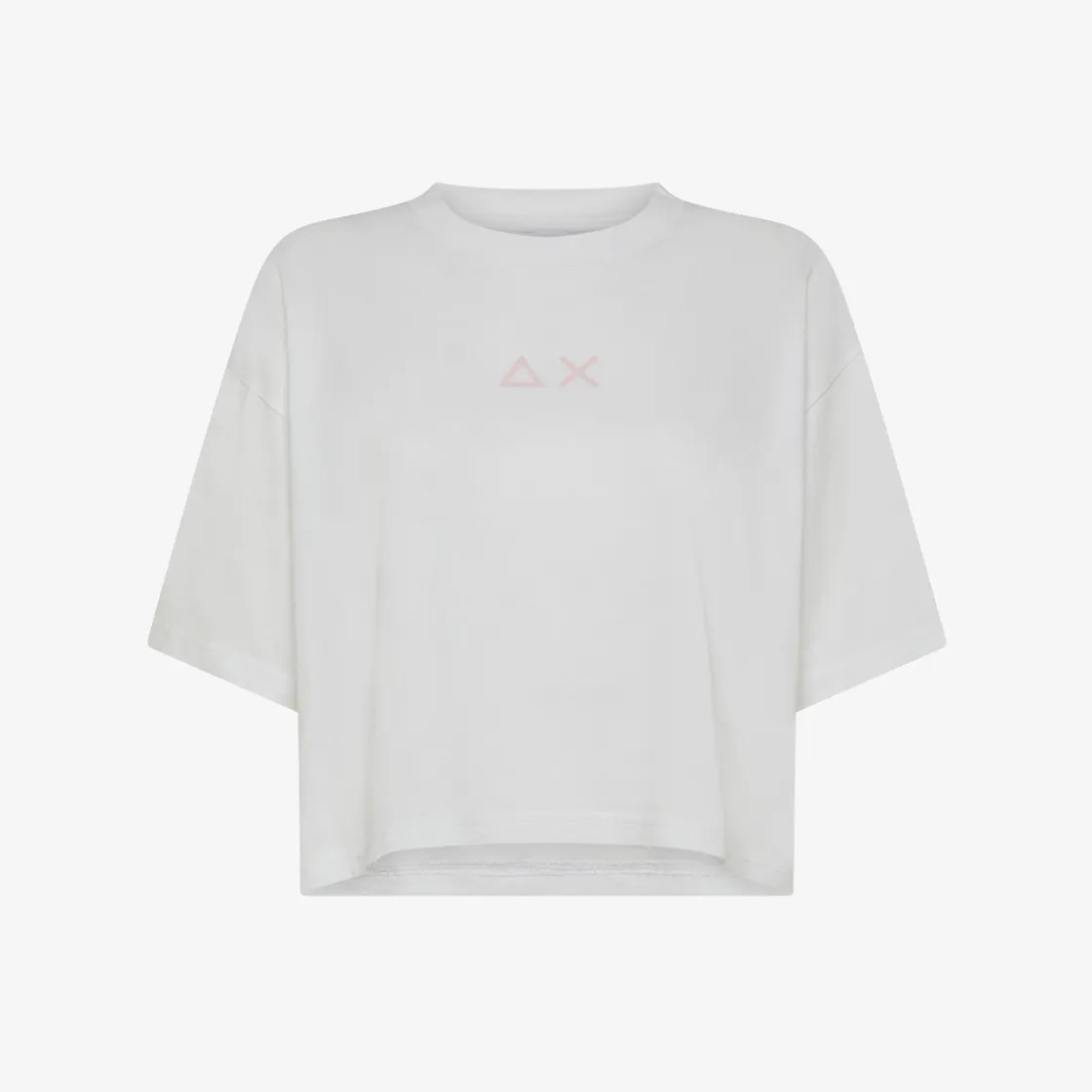 New T-shirt cropped in jersey di cotone bianco Donna T-Shirts