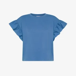 Outlet T-shirt in cotone avio Donna T-Shirts
