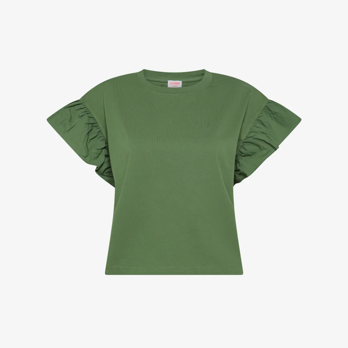 Sale T-shirt in cotone verde salvia Donna T-Shirts