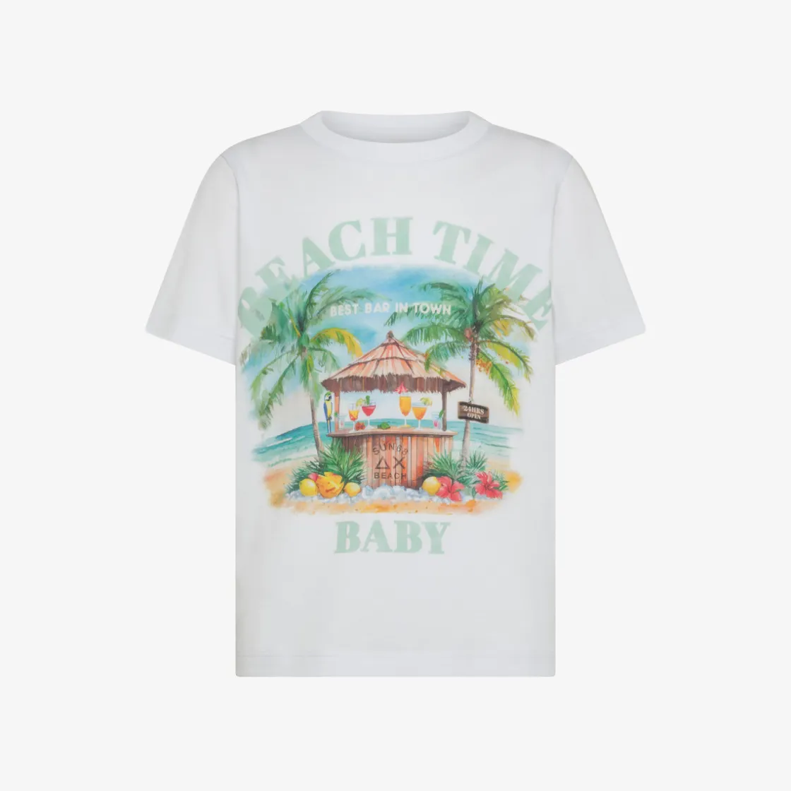 Discount T-shirt in jersey di cotone bianco Bambino T-Shirts|Beachwear Bimbo