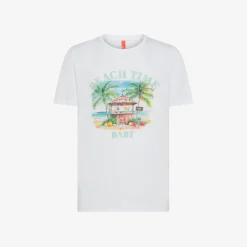 Best T-shirt in jersey di cotone bianco Uomo Beachwear Uomo