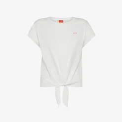 Discount T-shirt in jersey di cotone bianco panna Donna T-Shirts|Beachwear Donna