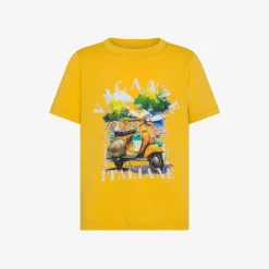 New T-shirt in jersey di cotone giallo Bambino T-Shirts|Beachwear Bimbo