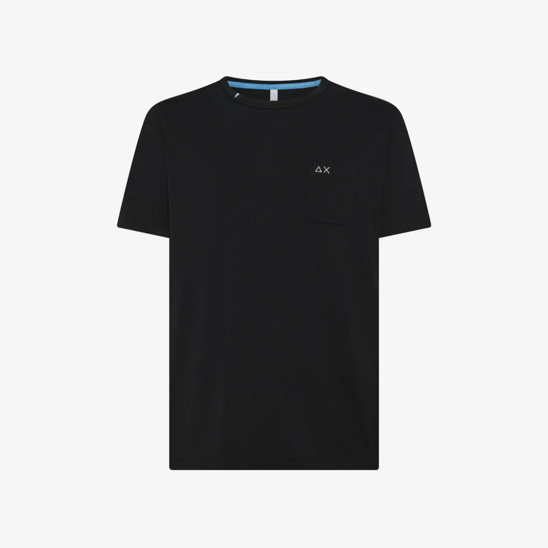 New T-shirt in jersey di cotone nero con taschino Uomo T-Shirts