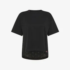New T-shirt in jersey di cotone nero Donna T-Shirts|Beachwear Donna