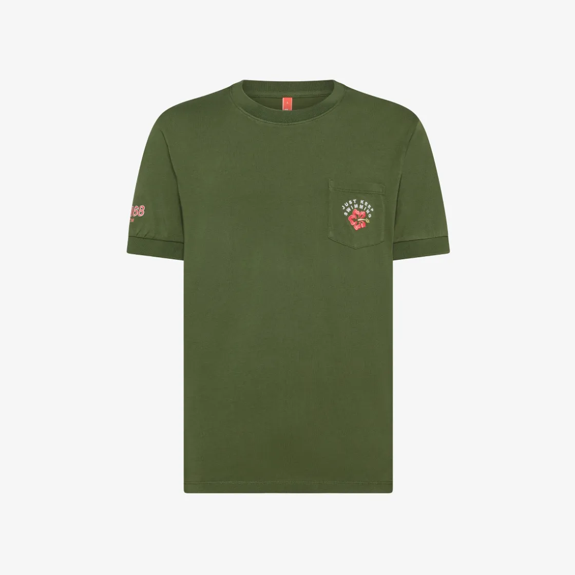 Fashion T-shirt in jersey di cotone verde scuro Uomo Beachwear Uomo