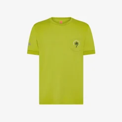 Clearance T-shirt in jersey di cotone verde oliva Uomo Beachwear Uomo