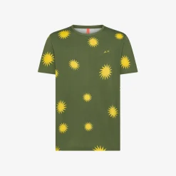 Online T-shirt in jersey di cotone verde scuro Uomo Beachwear Uomo