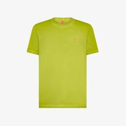 Hot T-shirt in jersey di cotone verde oliva Uomo Beachwear Uomo