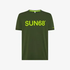 Sale T-shirt in jersey di cotone verde scuro Uomo T-Shirts