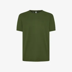Fashion T-shirt in jersey di cotone verde scuro Uomo T-Shirts