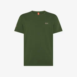 Sale T-shirt in jersey di cotone verde scuro Uomo T-Shirts|Beachwear Uomo