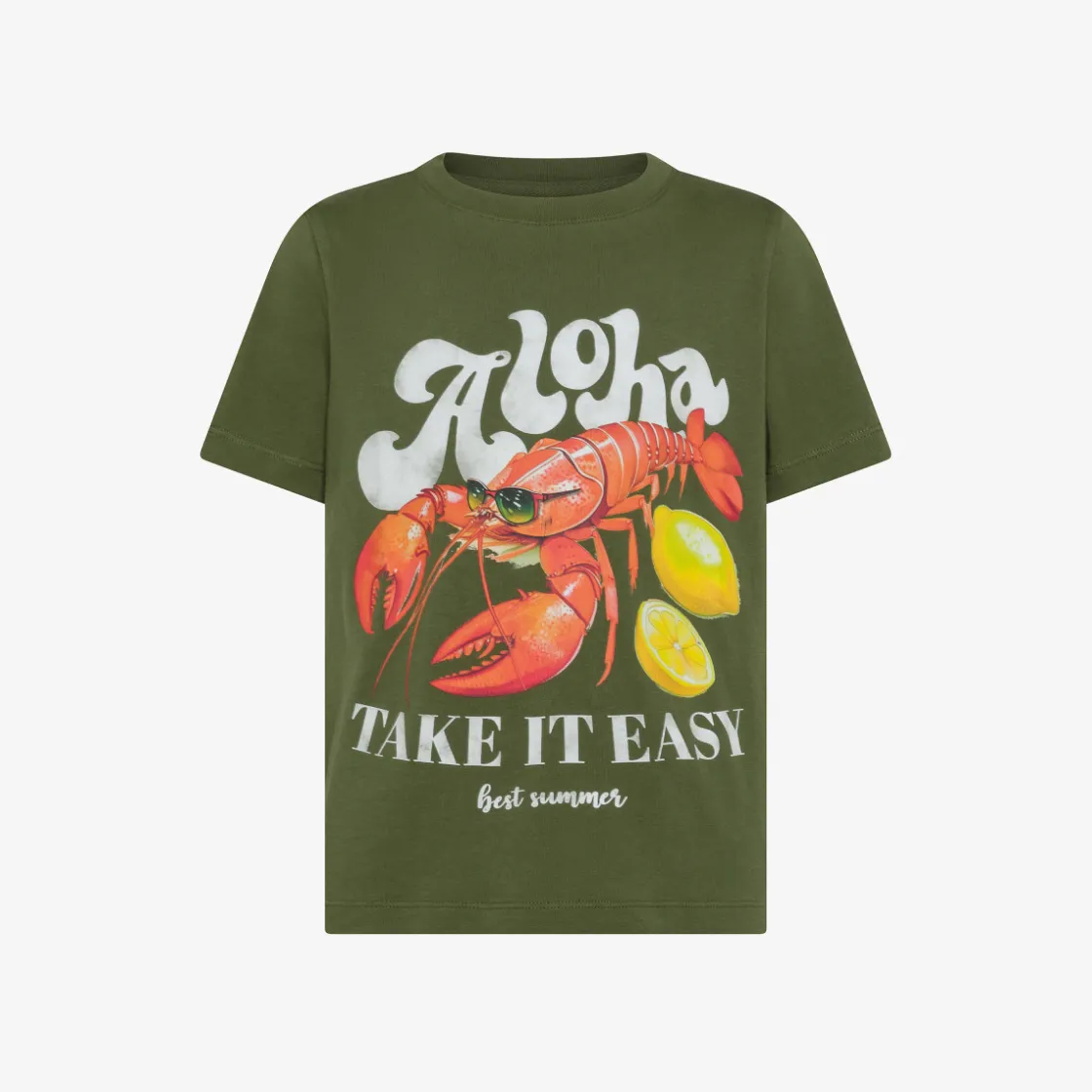 Sale T-shirt in jersey di cotone verde scuro Bambino T-Shirts|Beachwear Bimbo