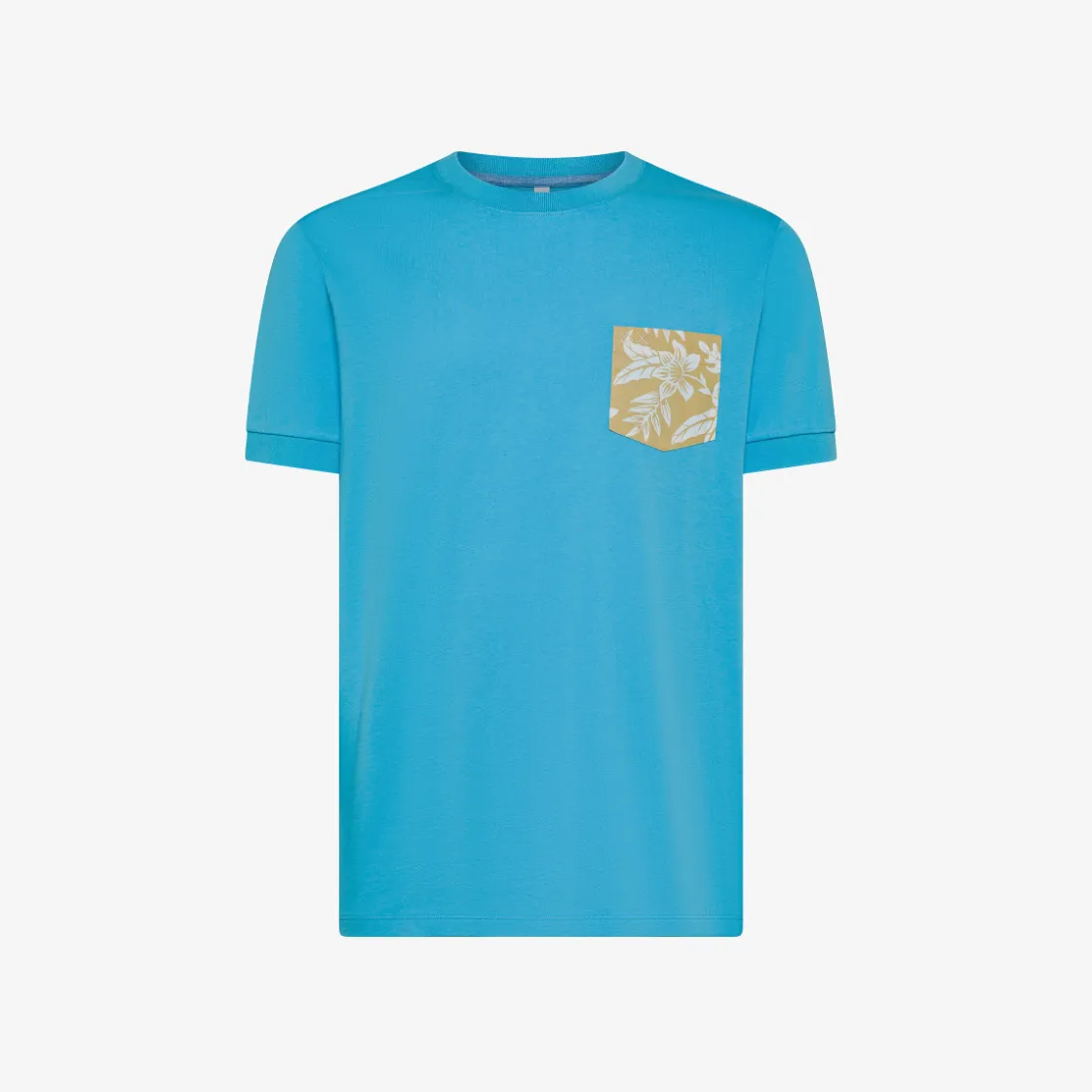 Clearance T-shirt in jersey turchese con taschino stampato Uomo T-Shirts