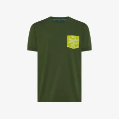 Sale T-shirt in jersey verde scuro con taschino stampato Uomo T-Shirts