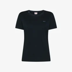 Clearance T-shirt in lino e cotone blu navy Donna T-Shirts