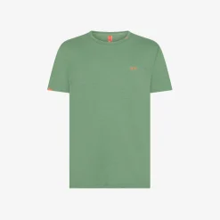 Online T-shirt in lino e cotone verde salvia Uomo Beachwear Uomo