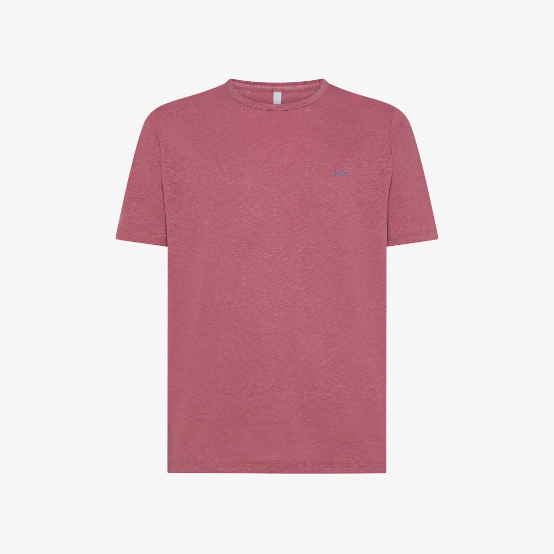 Outlet T-shirt in lino rosa scuro con logo ricamato Uomo T-Shirts