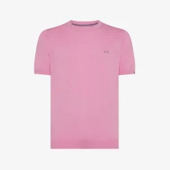 Discount T-shirt in maglia in cotone avio scuro Uomo Maglie