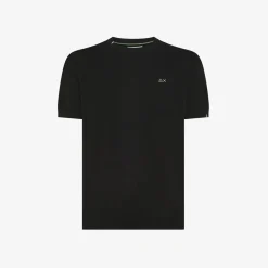 Online T-shirt in maglia in cotone nero Uomo Maglie